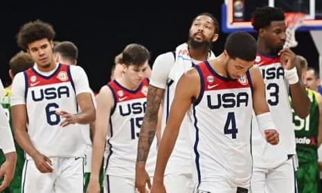 USA FIBA world cup Team basketball players in action during the game against Lithuania.